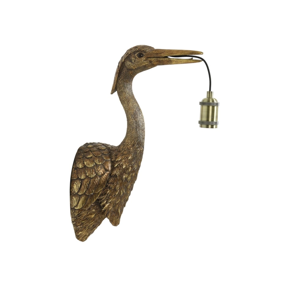 Wandlamp Crane brons vogel
