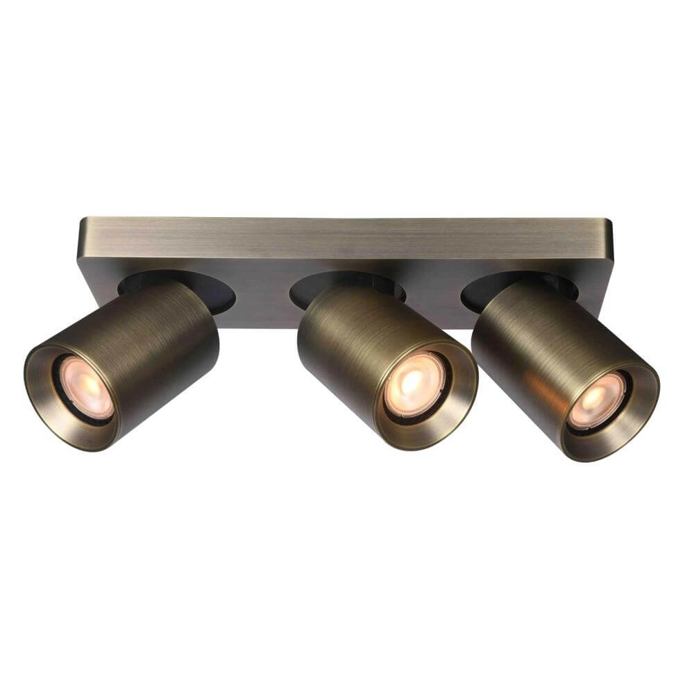 Plafondlamp Megano 3-lichts antiek brons