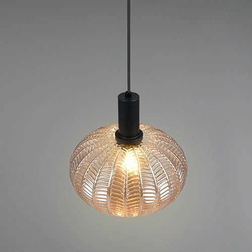Klassieke hanglamp Elvezia amber glas Trio 4017807677768