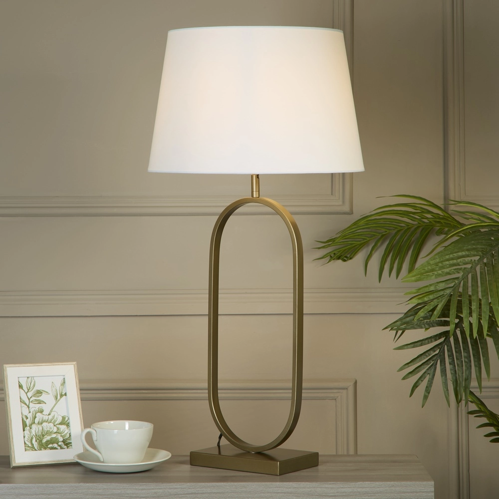 Tafellamp Modish brons met witte kap Searchlight 5053423306391