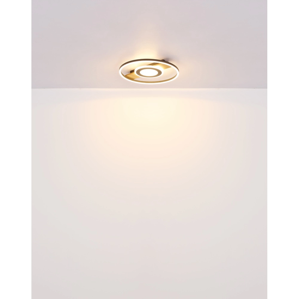 Zwarte plafondlamp Pikara design met hout Globo 9007371462711