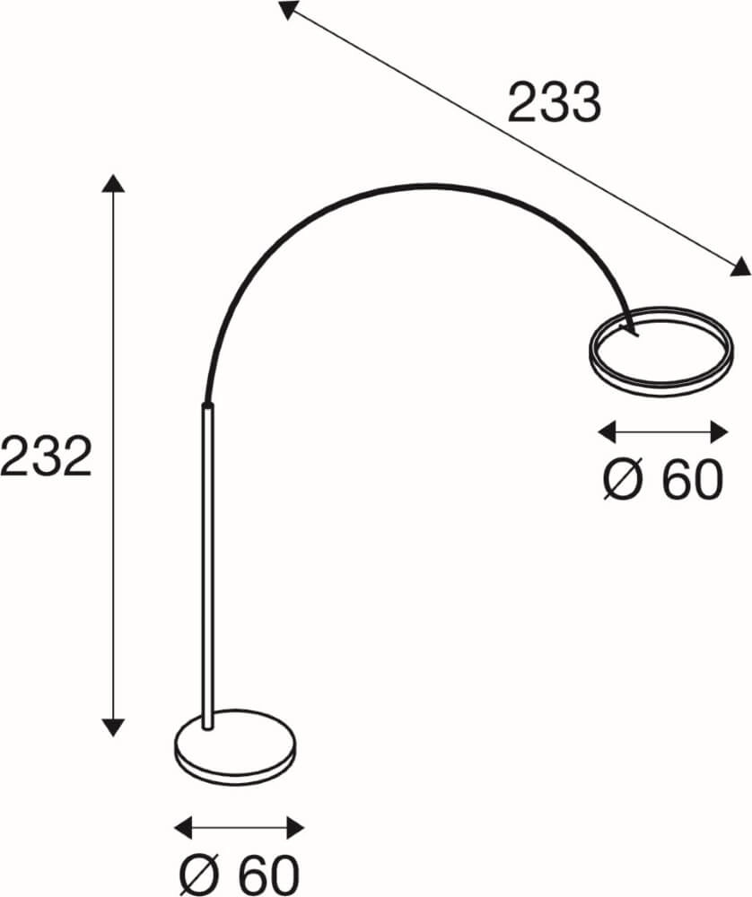 Led booglamp One Zwart - 232cm SLV 4024163265546