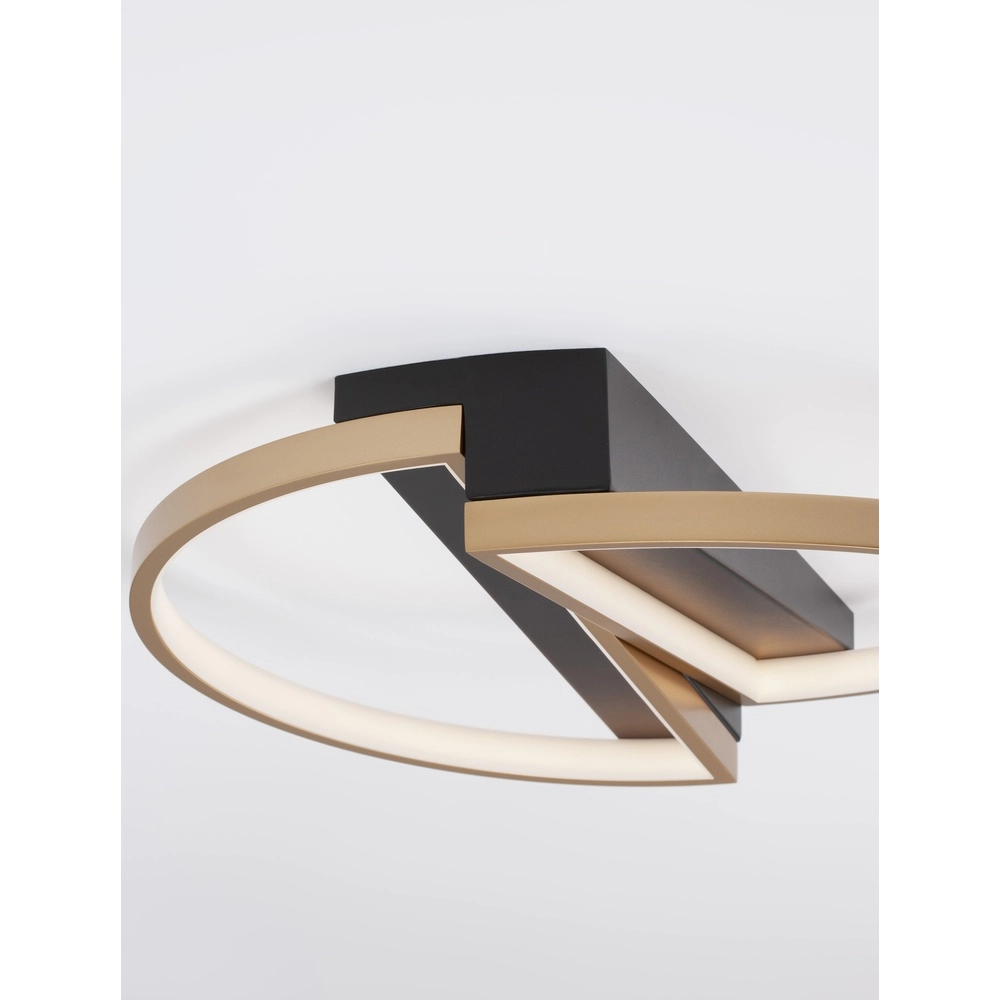 Design plafondlamp Elize zwart met goud Ø 43,2cm Lyora 5212017433152