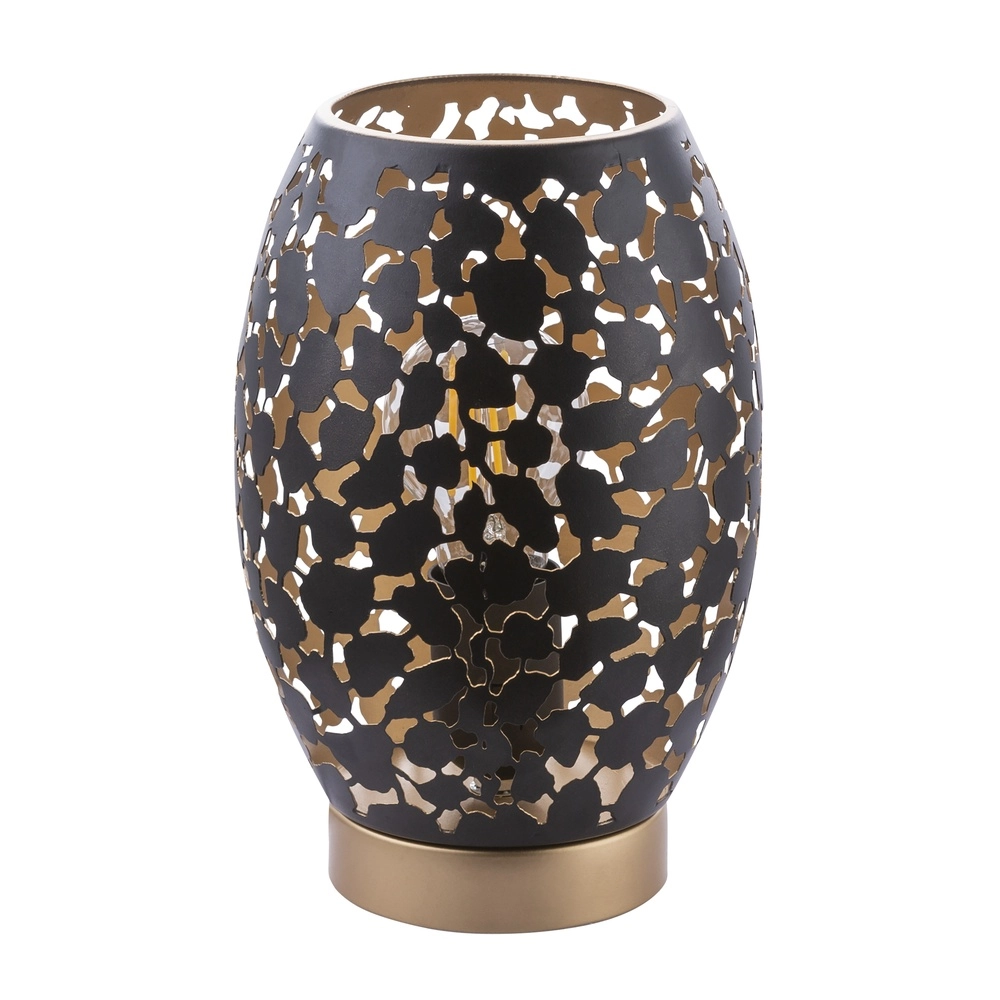 Tafellamp Narri zwart met goud - grove gaatjes Globo 9007371378555
