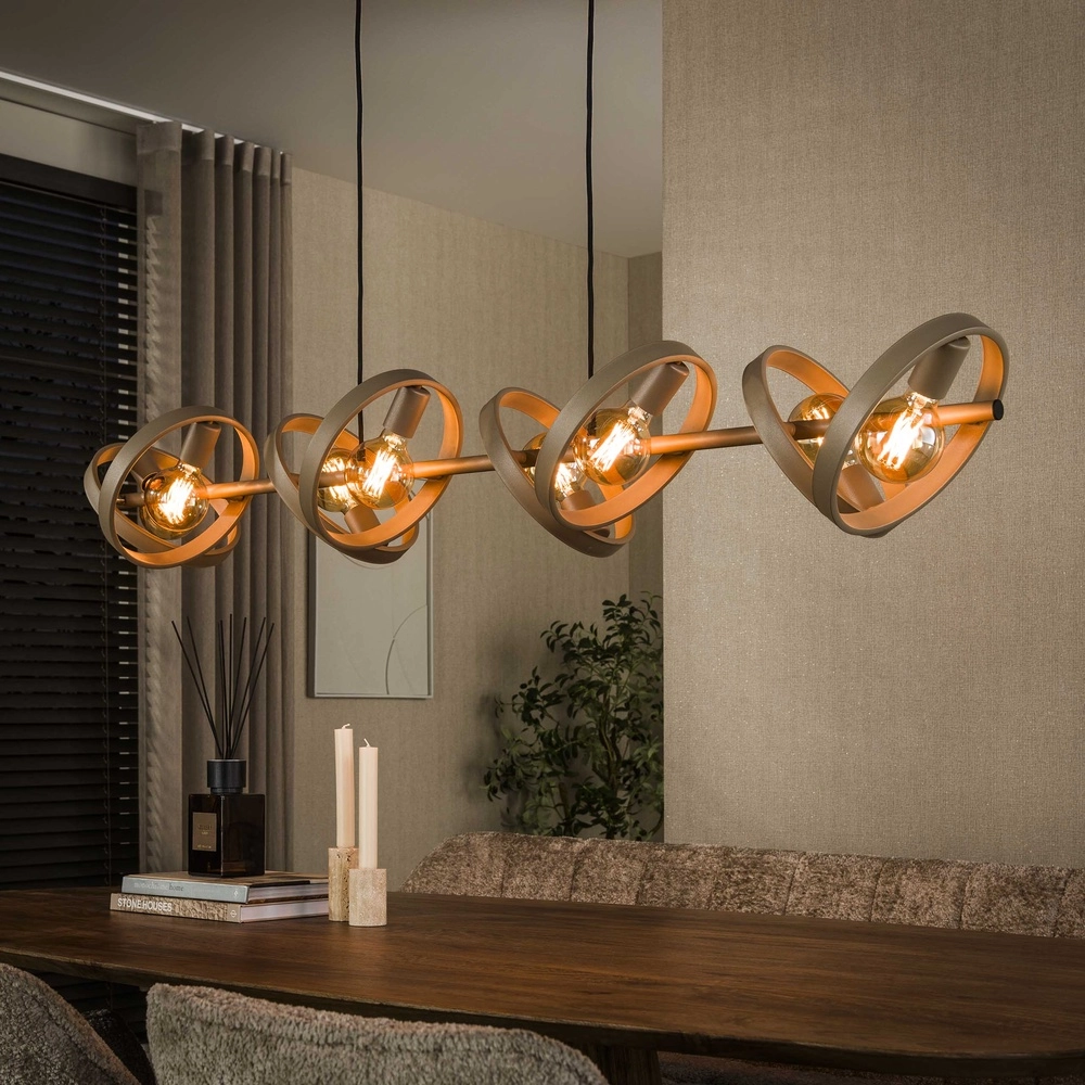 8 ringen hanglamp eettafel Hover zand - Ø 26cm
