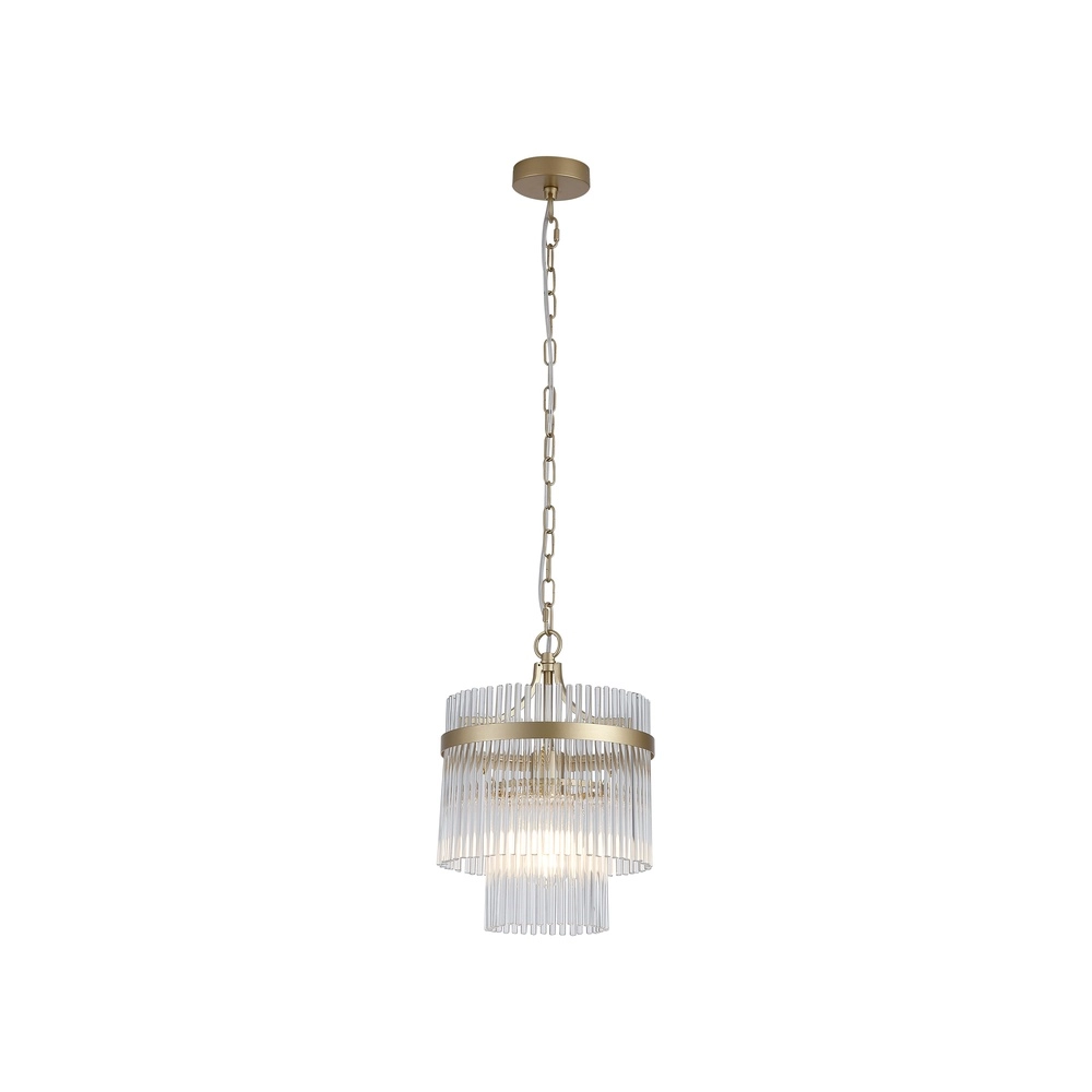 Hanglamp Lara goud met helder glas Ø 26cm