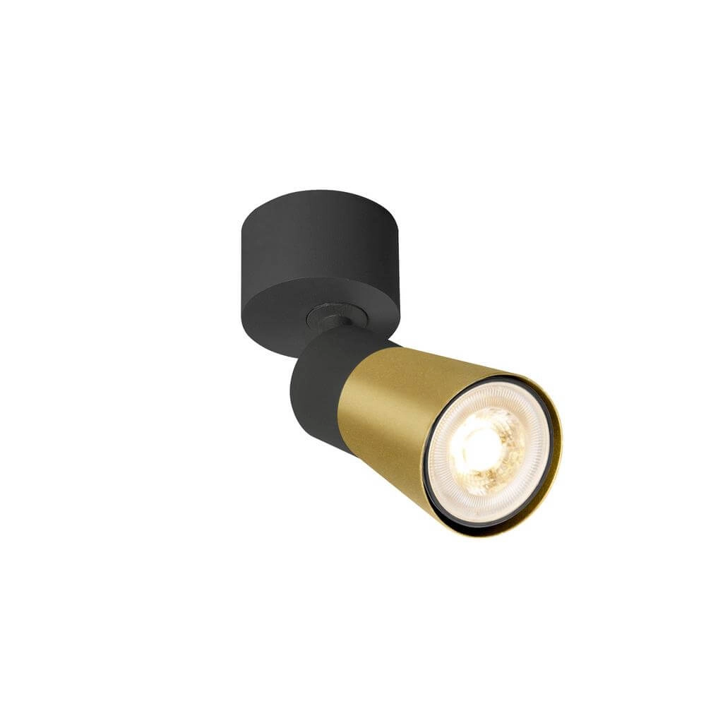 Opbouwspot Puri 2.0 Cone zwart-goud enkel