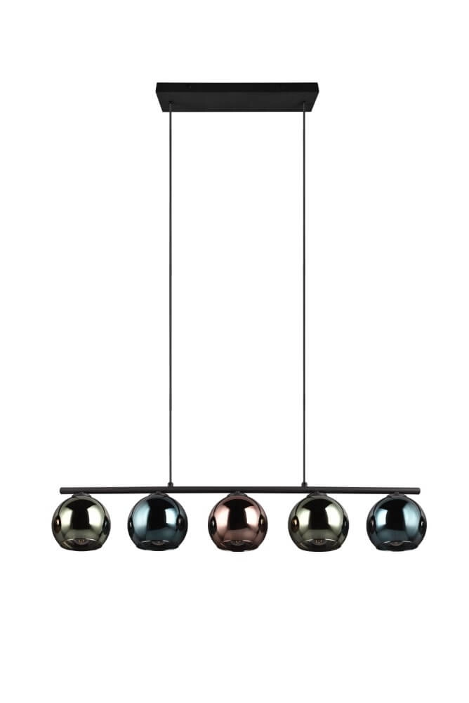 Design hanglamp Sheldon zwart met smoke glas Trio 4017807585254