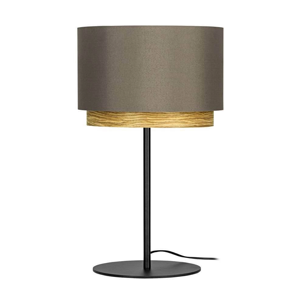 Tafellamp Marchena cappucino met hout - Ø 32cm