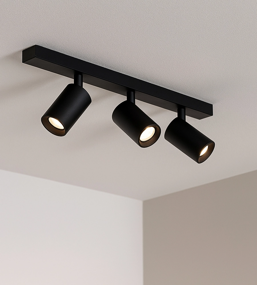 Zwarte plafondlamp 3-lichts