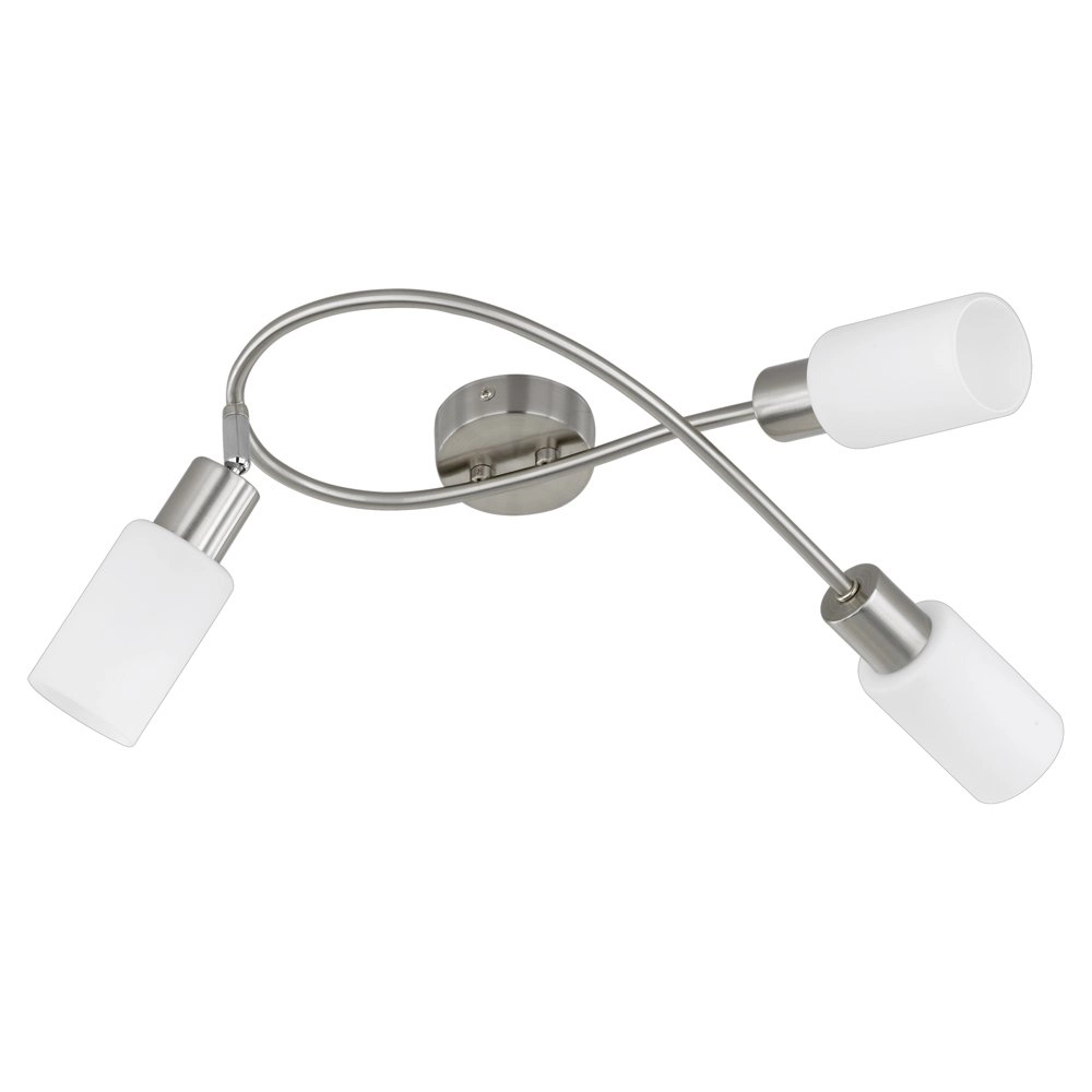 Moderne Plafondlamp Mars 3-lichts nikkel mat
