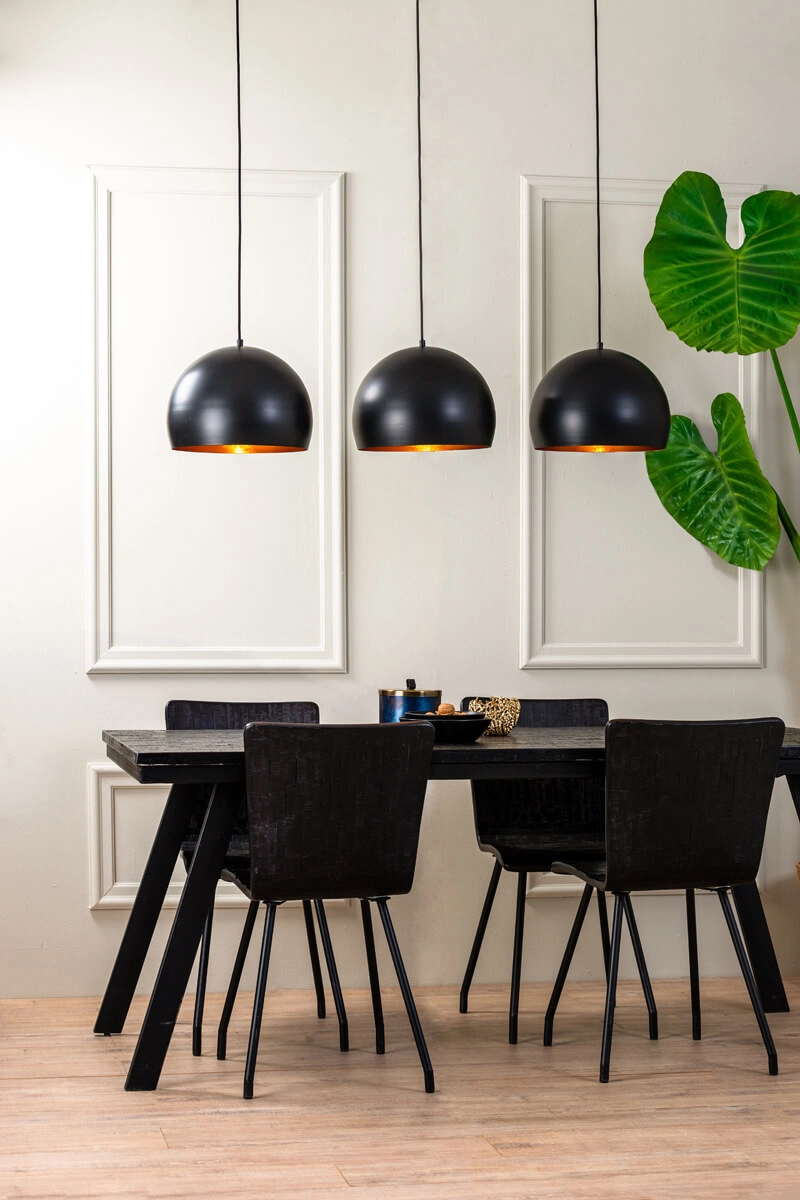 3-lichts hanglamp Jaicey zwart