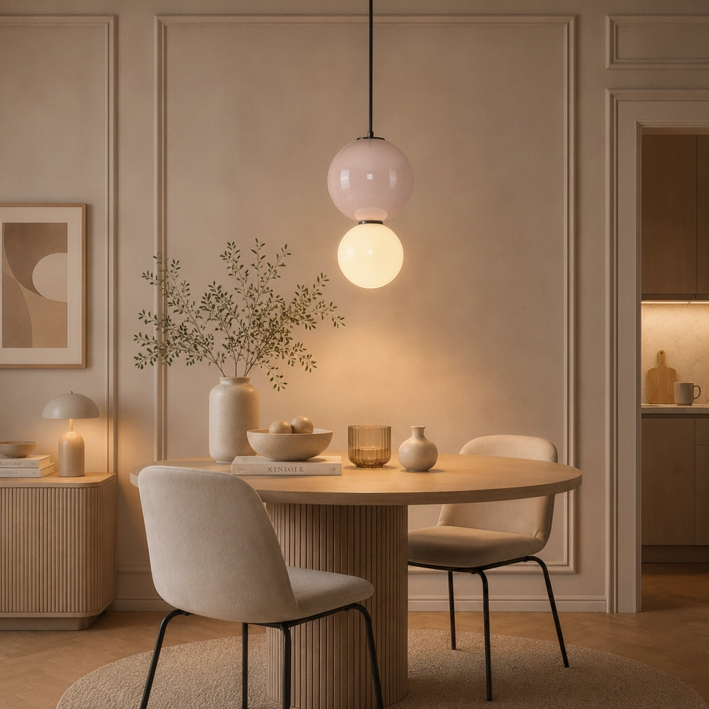 Hanglamp Noesis Ø 18cm mokka bruin met wit