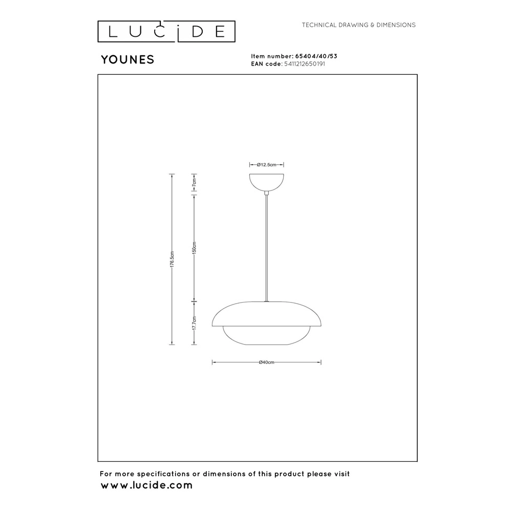 Hanglamp Younes Ø 40cm oranje Lucide 5411212650191