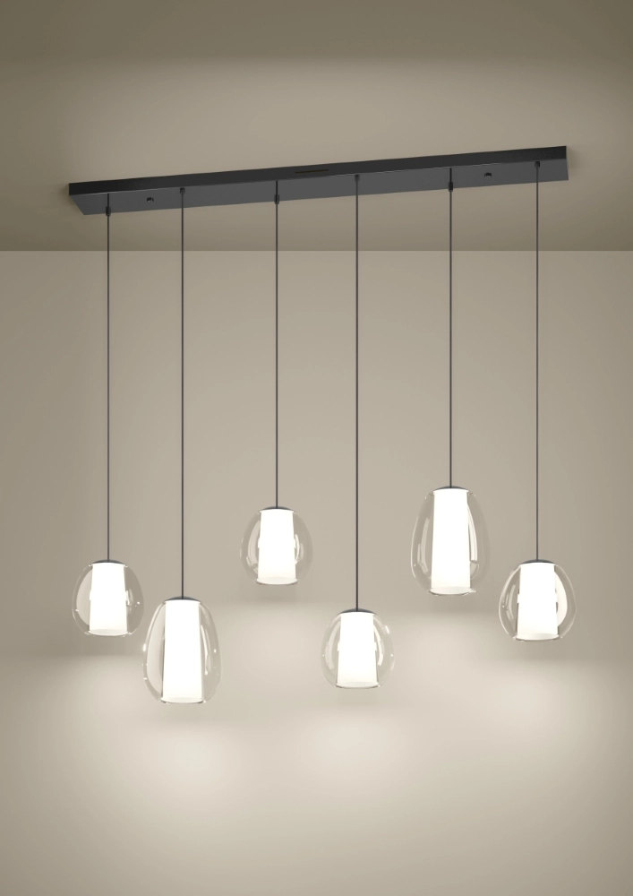 6-lichts hanglamp Menorca grijs Stars of Light 9008606360000