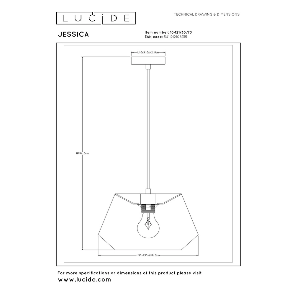 Hanglamp Jessica Ø 30cm terracotta Lucide 5411212106315