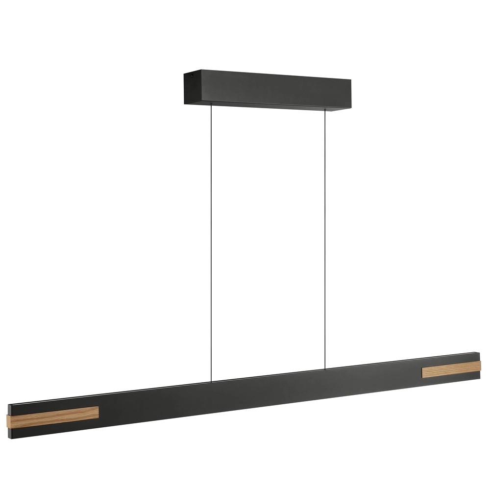 Strakke hanglamp Streamline zwart met hout Brilliant 4004353463631