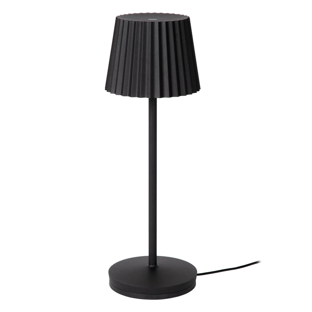 Oplaadbare tafellamp Justine zwart met oplaadstation Lucide 5411212272171
