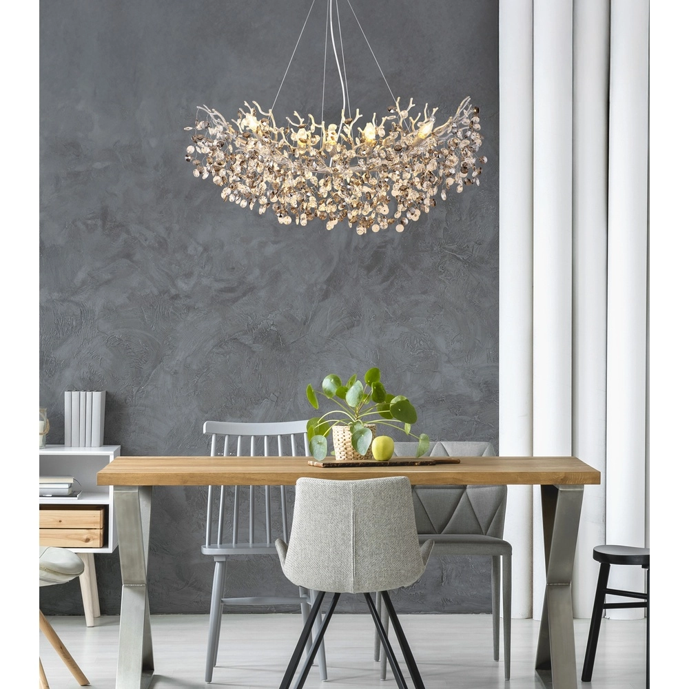 Hanglamp Queena zilvergrijs 100cm Globo 9007371531691