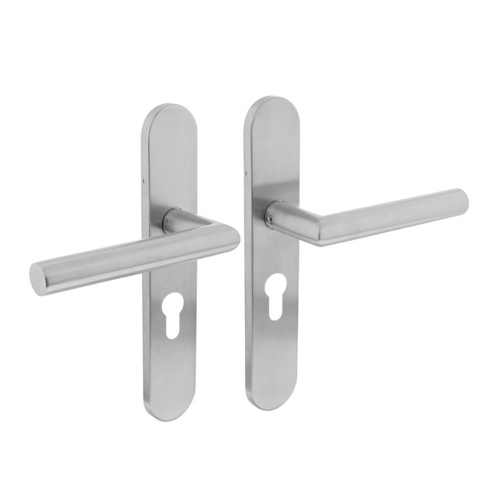 Strakke deurklink Hoek 90 PC 55mm RVS