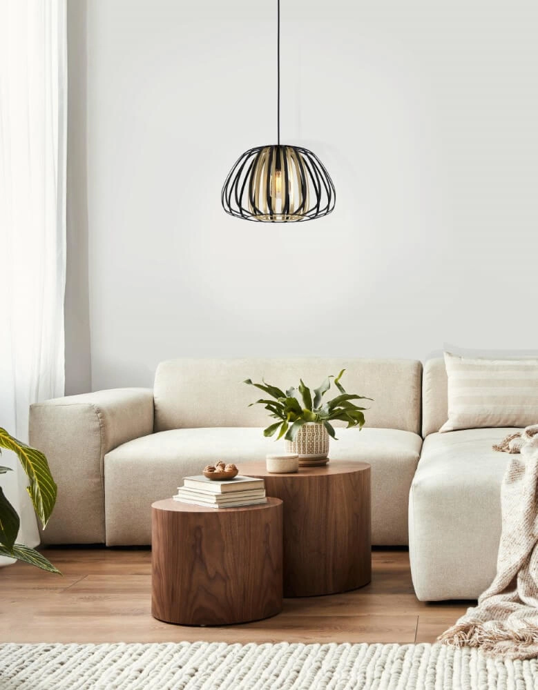 Hanglamp Ø 37,5cm Encinitos zwart met goud Eglo 9002759996666