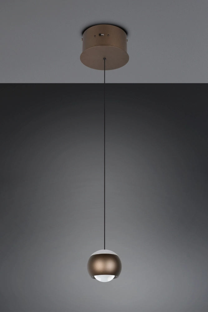 Led hanglamp Orbit 1-lichts platinum bruin Trio 4017807686555