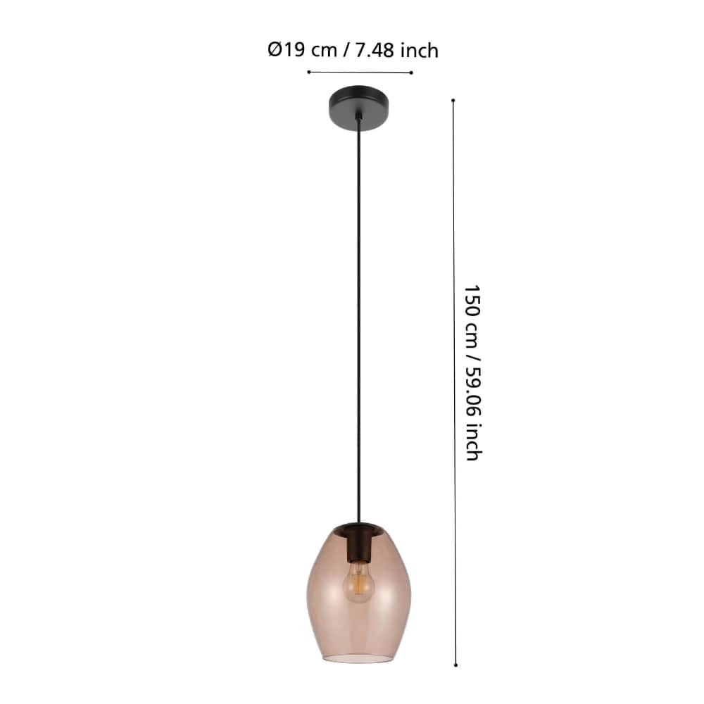 Hanglamp amberglas Estanys 1 Ø 19cm Stars of Light 9008606235933
