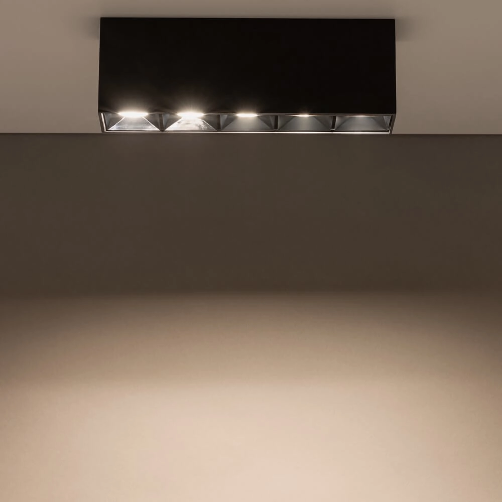 Zwarte opbouwspot Midi Led 5x1 leds - 3000K Lyora 5903139100557