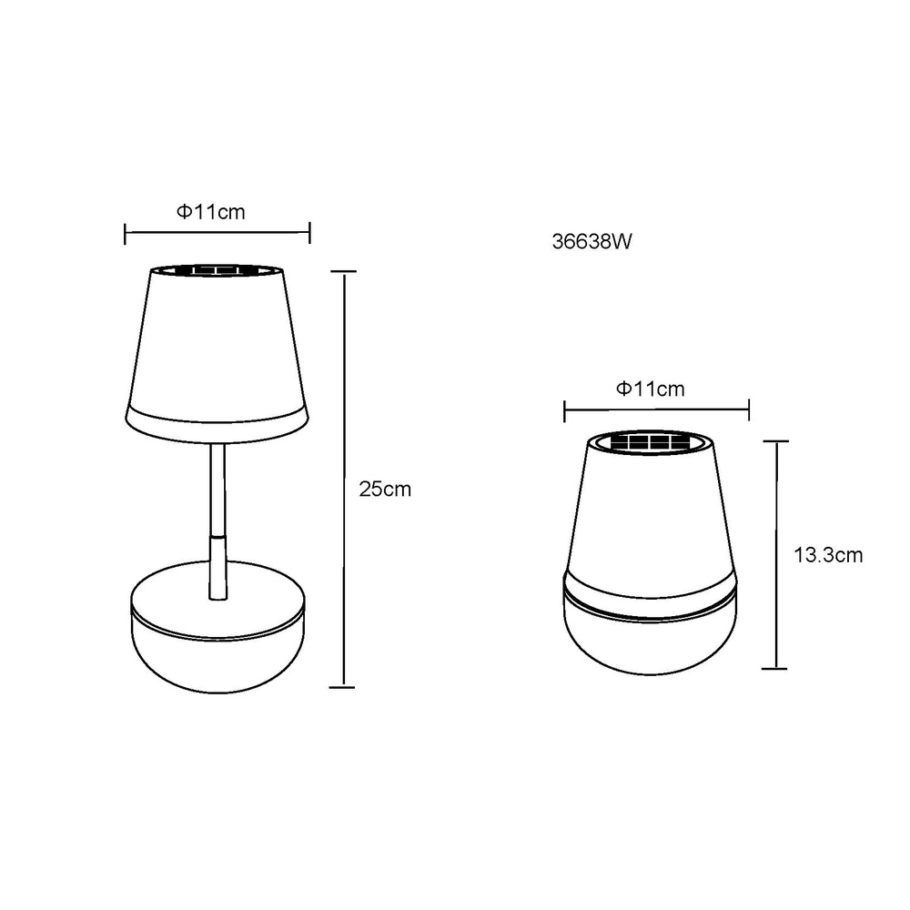 Solar tafellampje Felina wit Globo 9007371510504