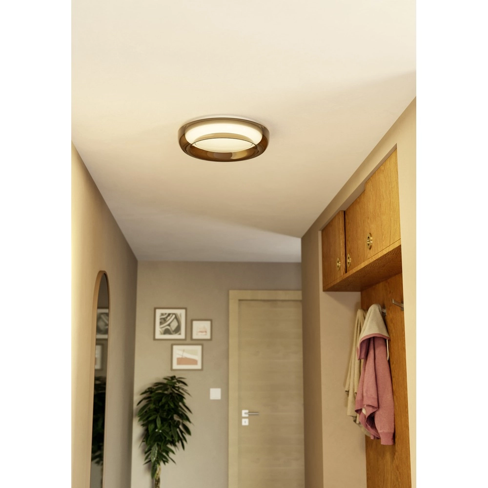 Design plafondlamp Conistarino Ø 40cm wit met bruin Eglo 9008606399727