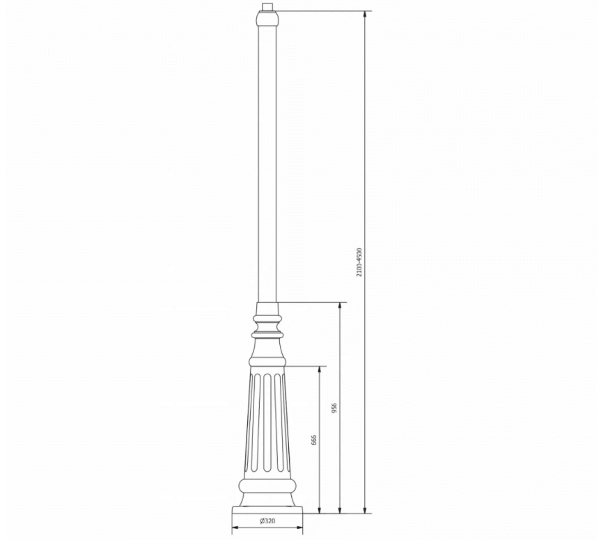 Nostalgic mast Budel E92 zwart KS verlichting 8714732595841