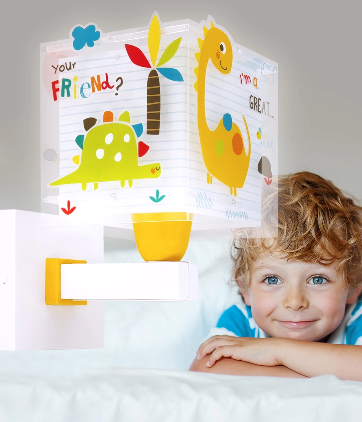 Wandlamp Dinos geel Dalber 8420406734590