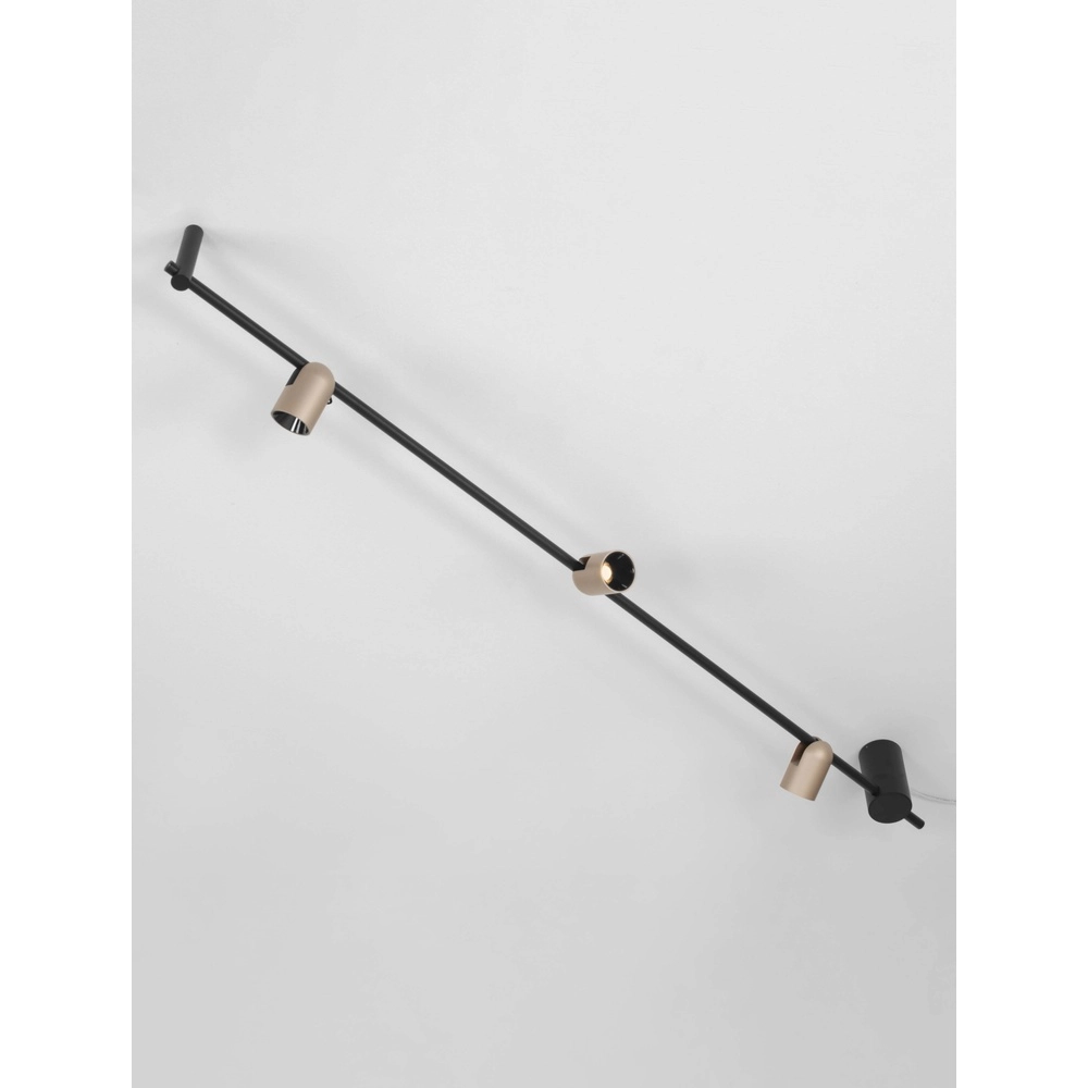 Plafondlamp Sirmos zwart met mokka bruin Lyora 5212017461896