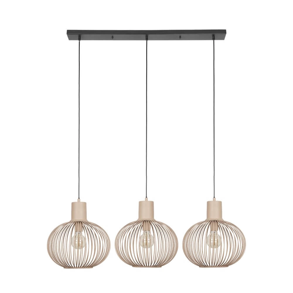 Eetkamer hanglamp Gila 3-lichts - zand Trio 4017807617580