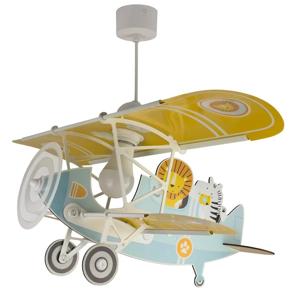 Kinder hanglamp Plane met leeuw