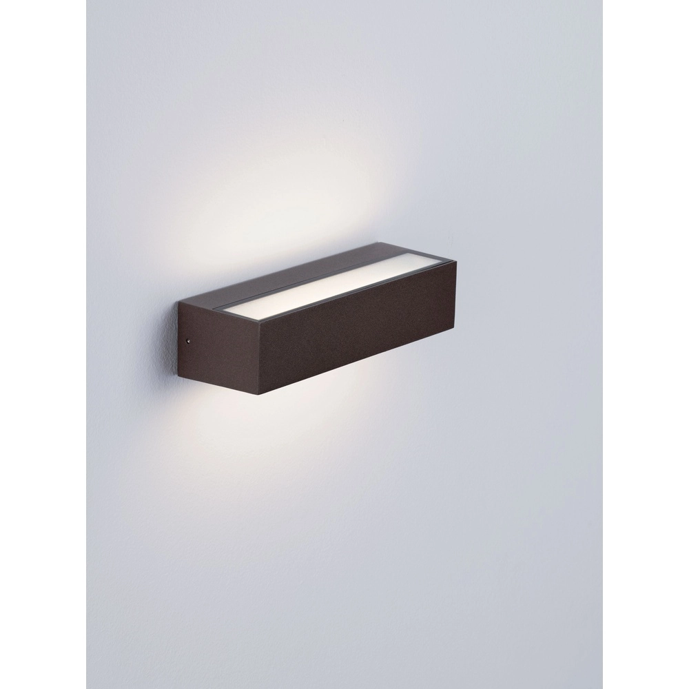 Strakke wandlamp Lane roestbruin 22cm - 21W