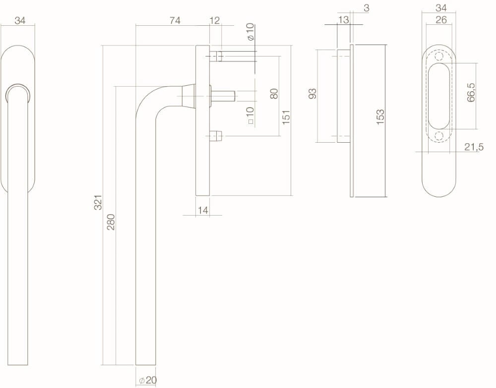 Schuifdeurbeslag Slydo RVS Intersteel 8714186083918