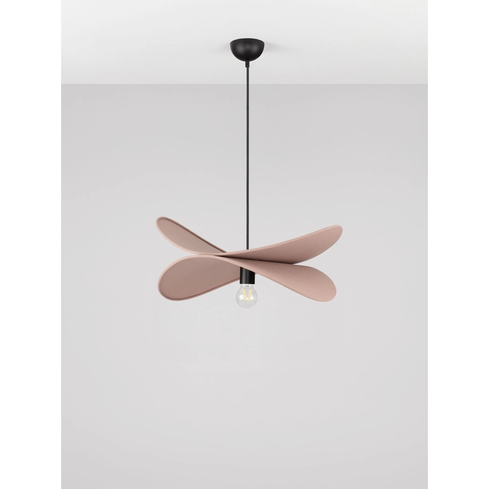 Moderne hanglamp Luve zwart met mokka bruin Lyora 5212017493712