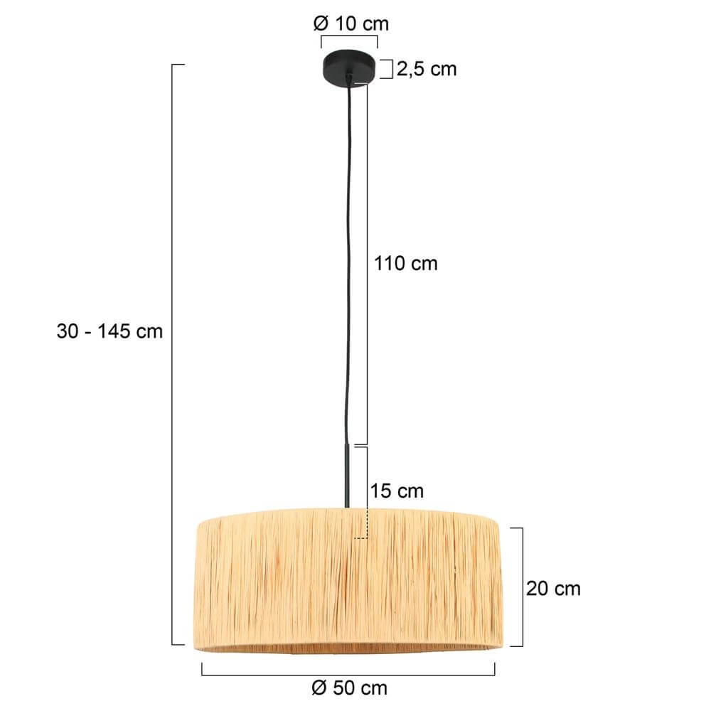 Hanglamp Sparkled Light zwart met strokleurige kap Ø 50cm Steinhauer 8712746172539