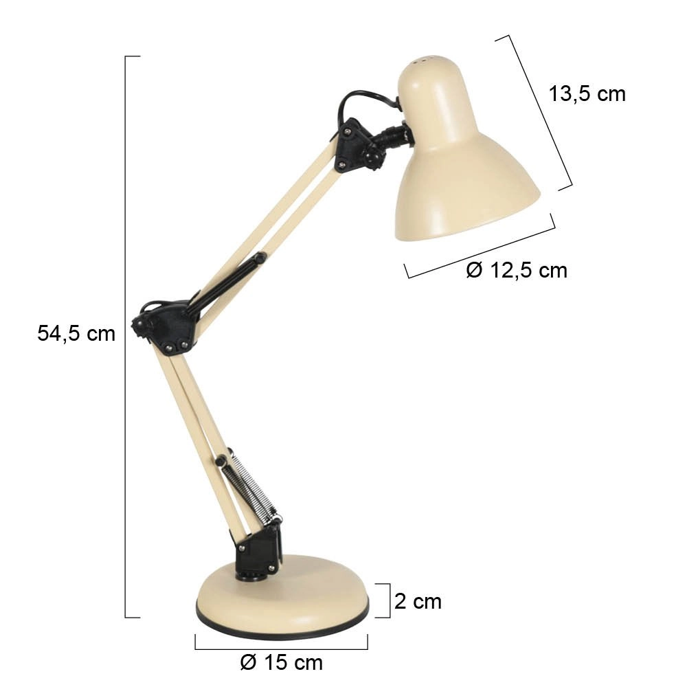 Zand kleurige bureaulamp Study verstelbaart - 1x E27 Steinhauer 8712746189865