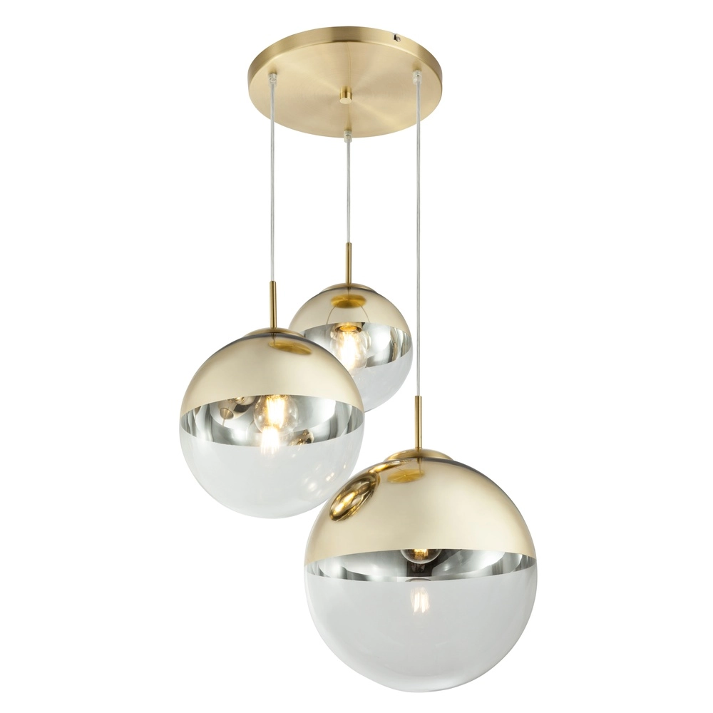 3-lichts hanglamp Varus goud