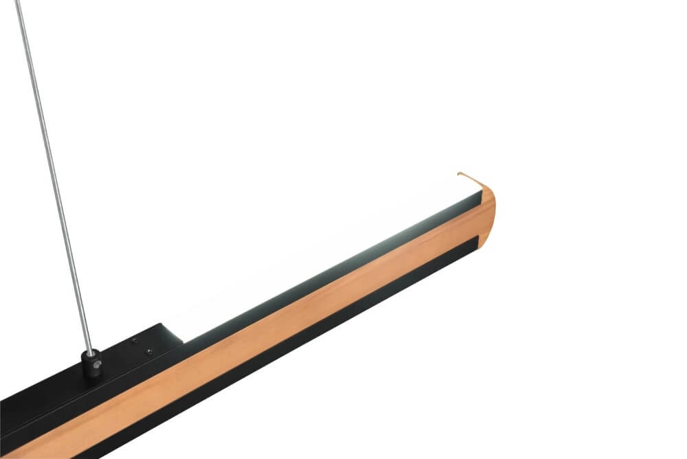 Hanglamp Deacon houtbruin met zwart Trio 4017807505474