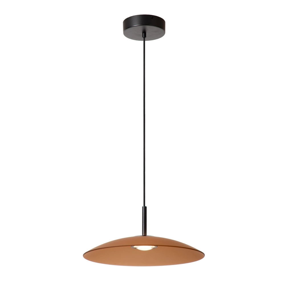Strakke hanglamp Menga Ø 40cm amber glas