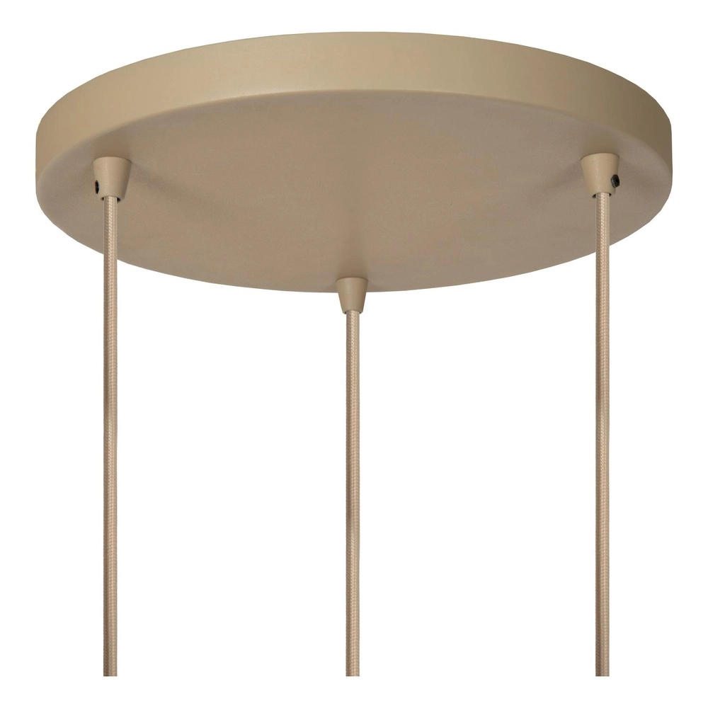 3-lichts hanglamp Esterel zand bruin mini GU10 rond Lucide 5411212212344