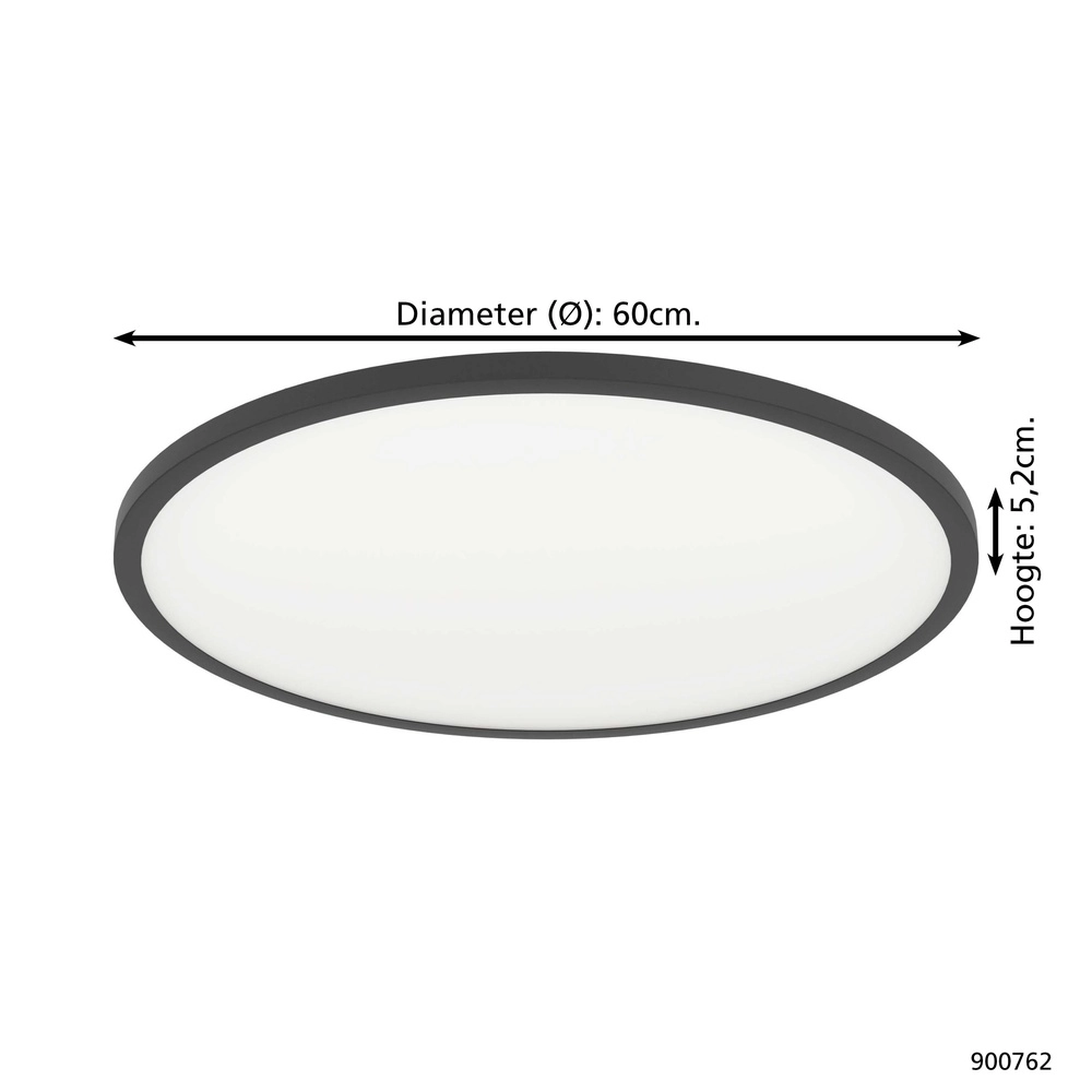 Slimme slanke plafondlamp Sarsina-Z Ø 60cm - zwart Eglo 9008606264070