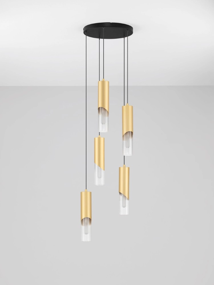 Design hanglamp Modesto Ø 33cm goud 5-lichts Lyora 5212063501454