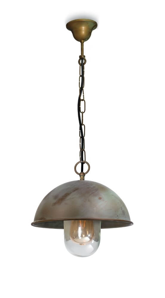 Landelijke hanglamp Circle verouderd messing