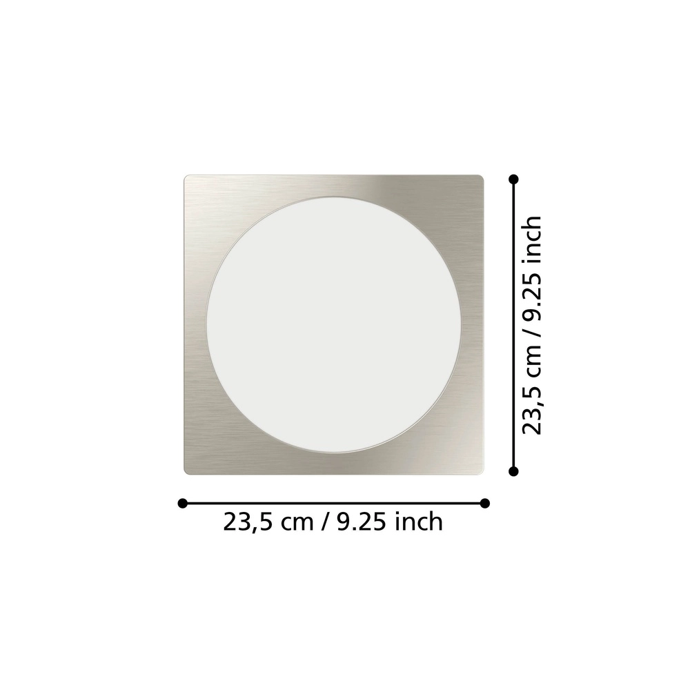 Inbouw lamp Fueva 6 vierkant - rvs - 21,6x21,6cm Eglo 9008606330898