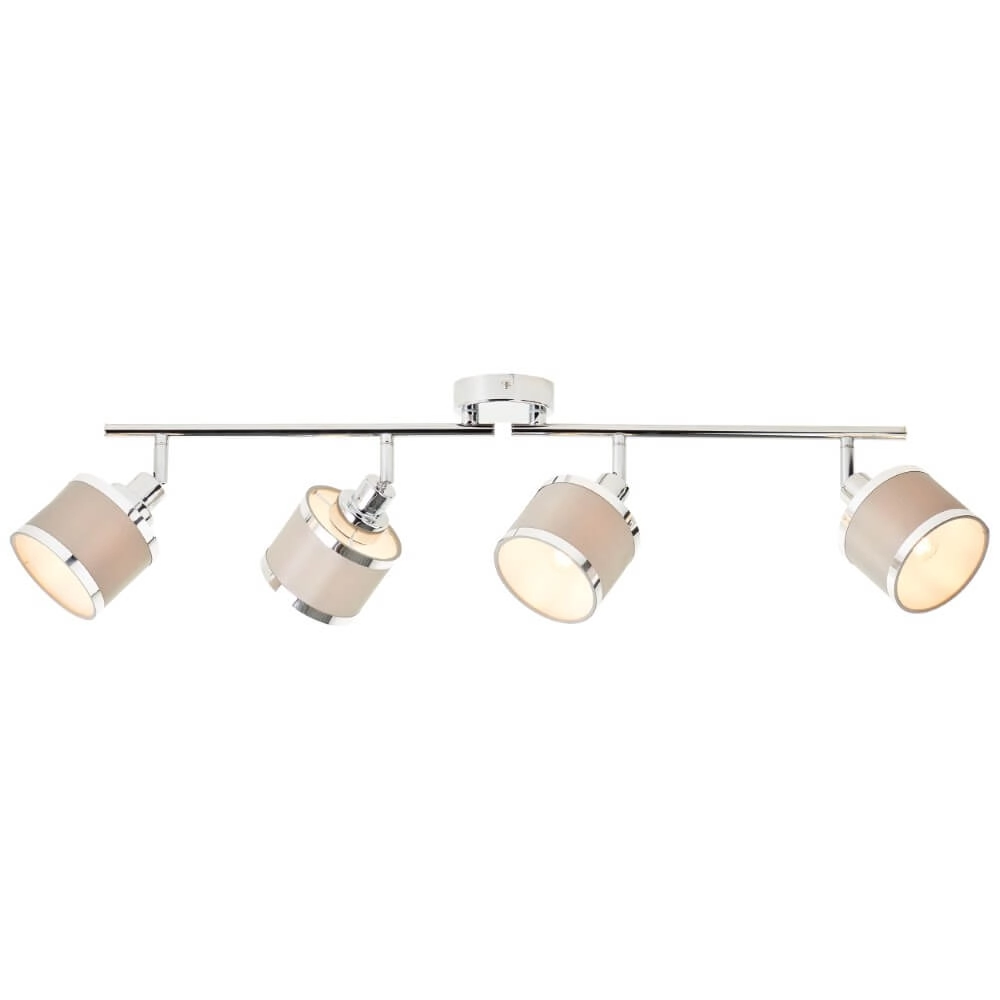4-lichts plafondlamp Alexia chroom en grijs