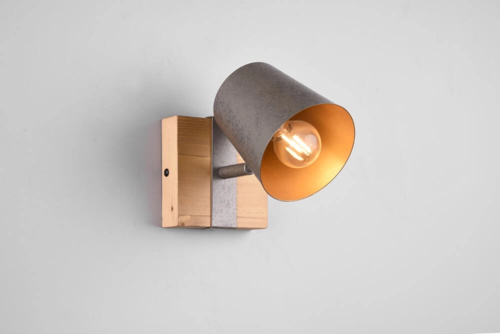 Spot Bell antiekgrijs met hout Trio 4017807502558